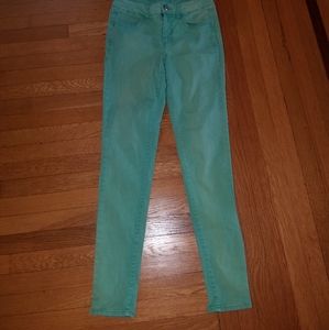 American Eagle high rise jeggings Pants Teal Green Cotton Blend